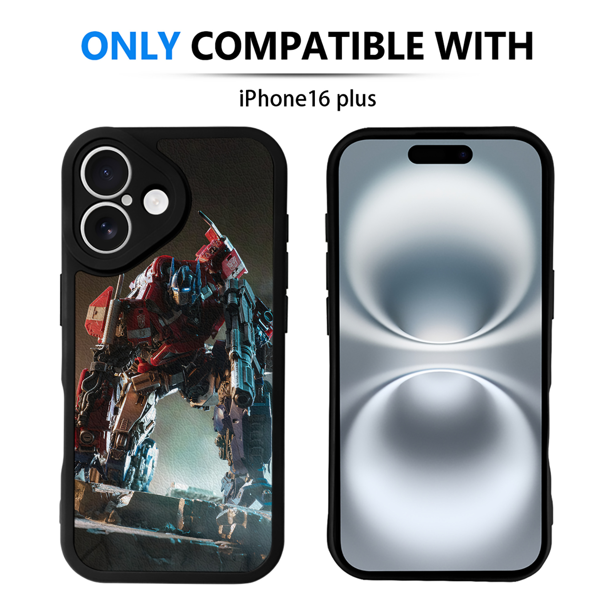 （画像用） Transformers トランスフォーマー 【iPhone 16シリーズ対応】シリコンスマホケース（レザー調） 材質：シリコン